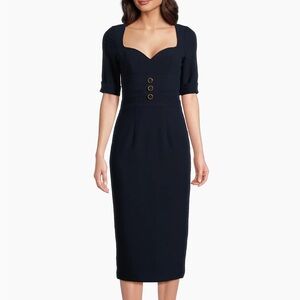 Black Halo Kerry Crêpe Sheath Dress Pacific Blue